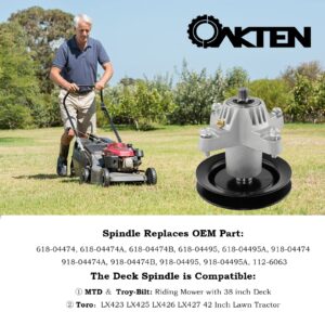 OakTen Spindle Assembly for MTD Troy-Bilt 38 Inch Riding Mower 918-04474 and Toro 42 inch LX425 LX426 Lawn Tractor 112-6063