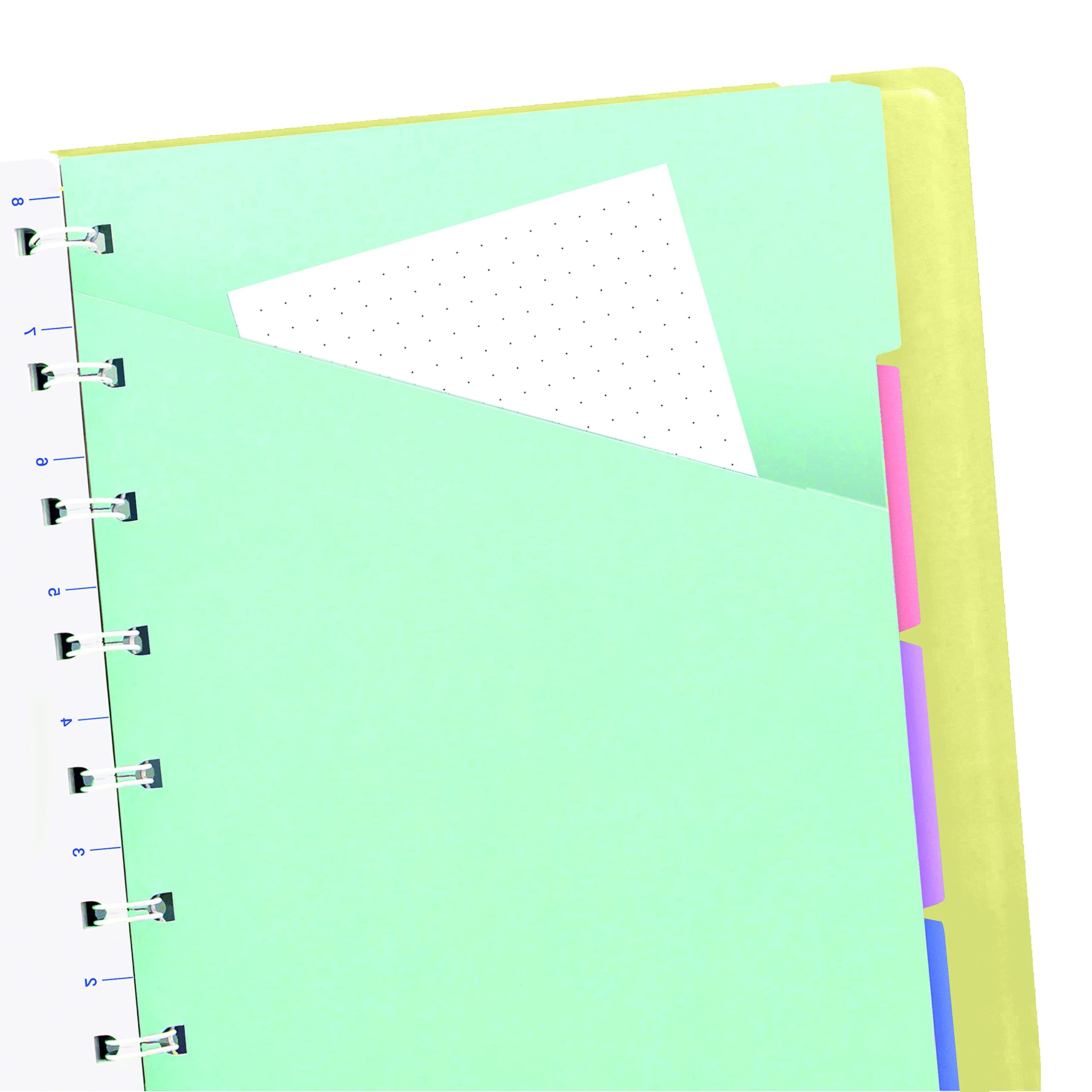 Filofax Refillable Notebook, A5 Size, Classic Pastels Collection, Dotted Paper, 8.25" x 5.75", Lemon (B115082U)