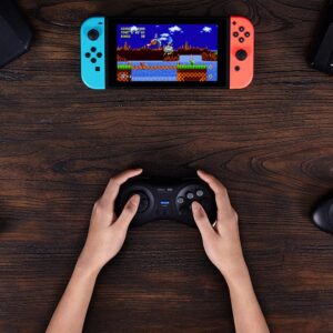 8Bitdo M30 Bluetooth Controller for Switch, Windows and Android, 6-Button Layout for SEGA’s Classic Games (Black)