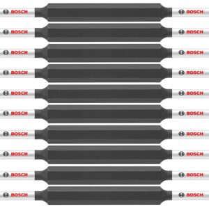 BOSCH ITDESQ16B 10-Pack 6 In. Square #1 Impact Tough Double-Ended Screwdriving Bits