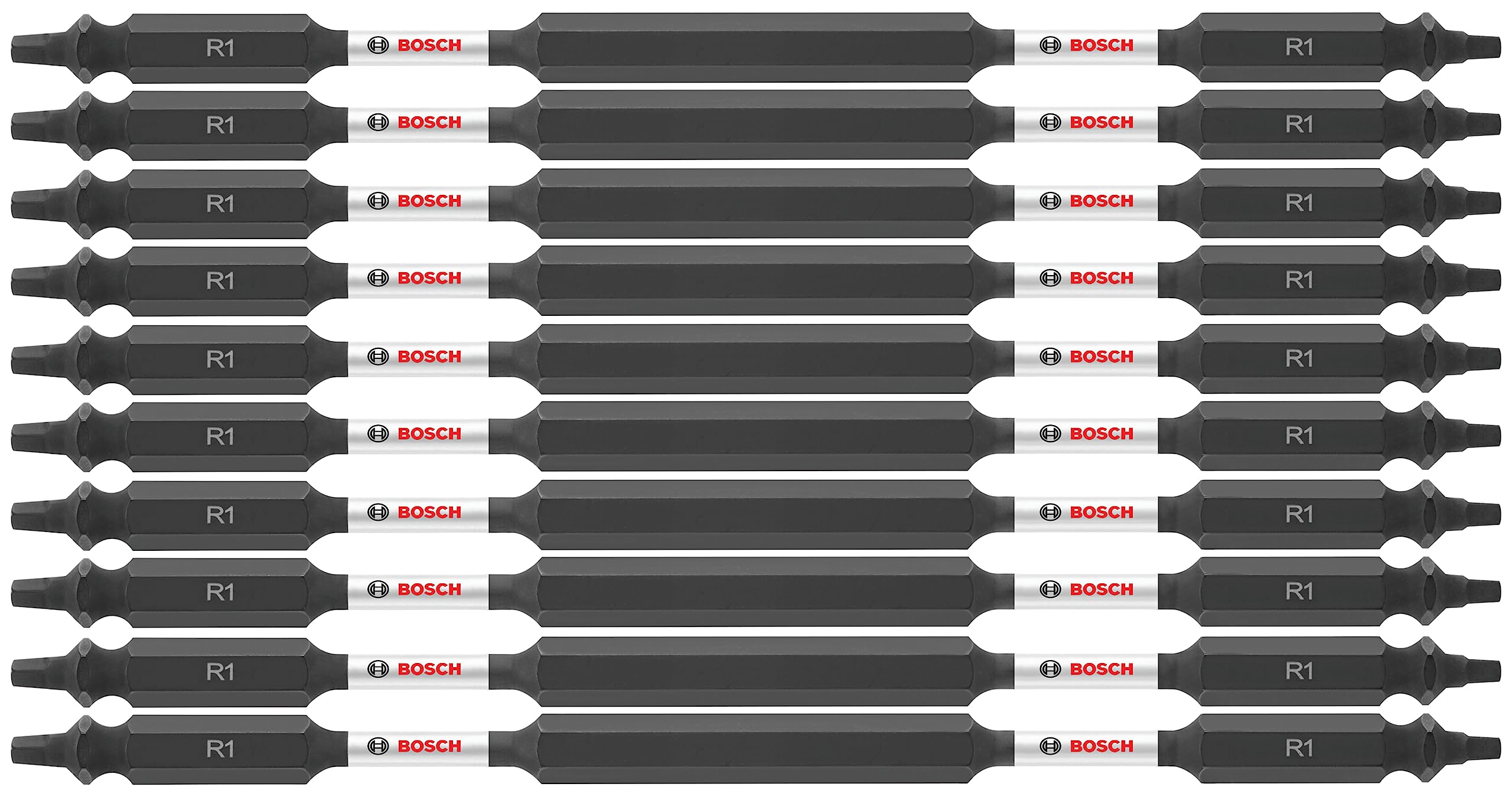 BOSCH ITDESQ16B 10-Pack 6 In. Square #1 Impact Tough Double-Ended Screwdriving Bits