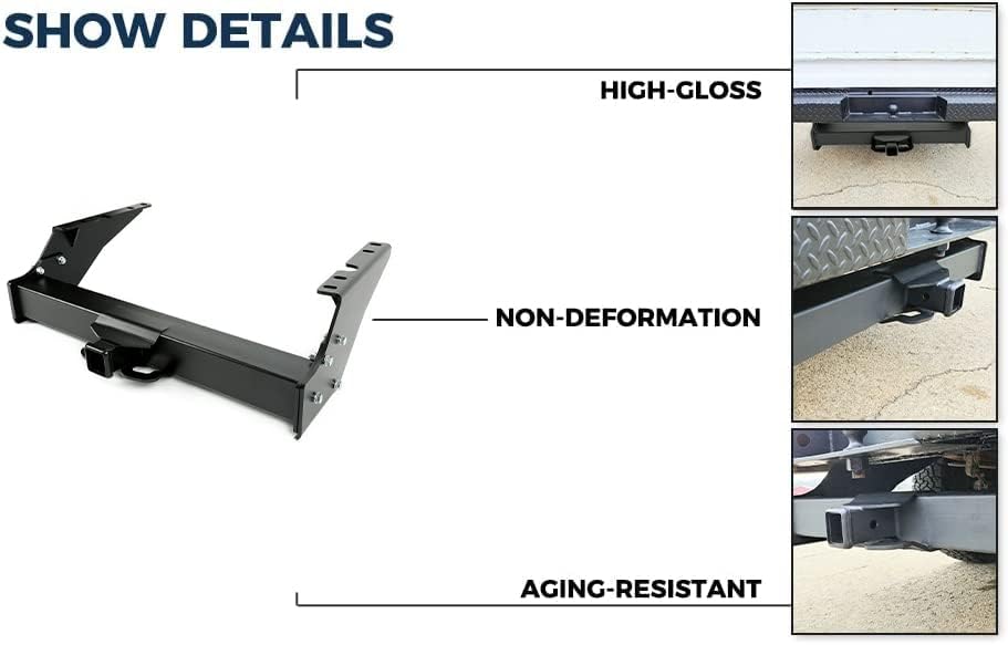 ECOTRIC Class 5 Trailer Hitch 2" Receiver Compatible with Ford 1999-2016 F-250/F-350 Super Duty 2008-2015 F-450 Super Duty 17000 lbs Replace for Part Number 15410