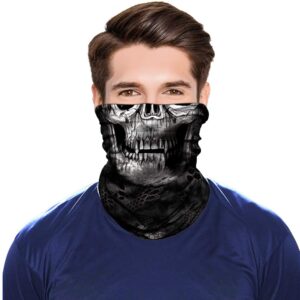 TERNNK Seamless Neck Gaiter Shield Scarf Bandana Face Mask Seamless UV Protection for Motorcycle Cycling Riding Running Headbands (A-07)