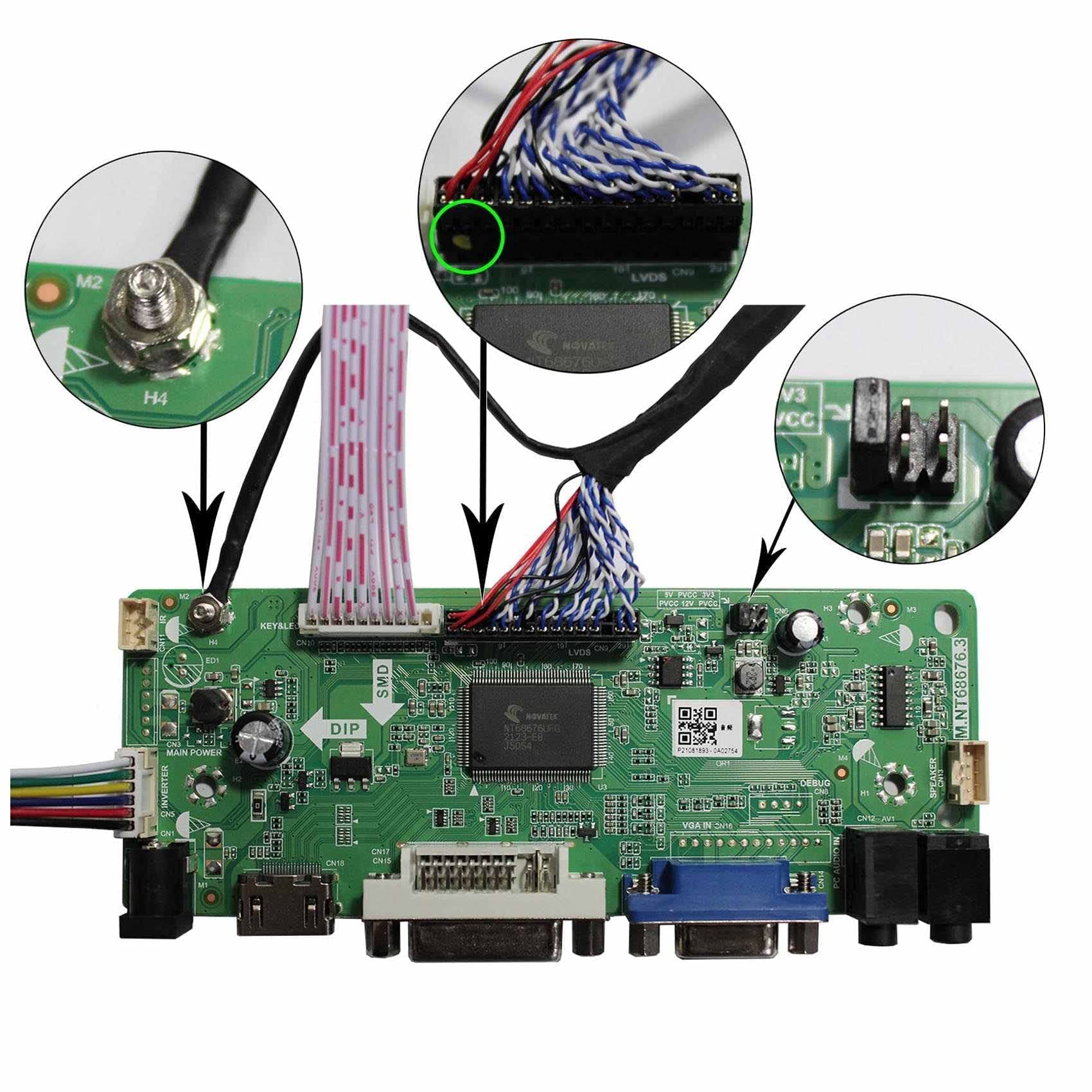 VSDISPLAY HD-MI DVI VGA Audio LCD Controller Board for 17" 17 inch M170ETN01 1 WYD170SKD 01 LVDS 30 PIN LCD Display, for Mod Machine (m170etn011 m170etn01.1 M170QGBN30-01B CD170A54-01)