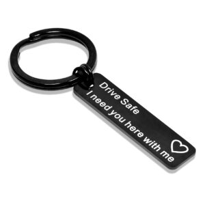 drive safe keychain i need you here with me gifts for husband dad boyfriend gifts valentines day father's day birthdaygift (black-drive-safe)