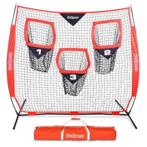 GoSports 6 x 6 ft Football Throwing Net - Red