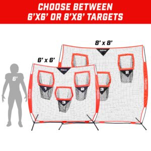 GoSports 6 x 6 ft Football Throwing Net - Red