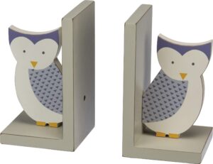 primitives by kathy 101922 baby wood bookends, 4" x 7" x 4", owl