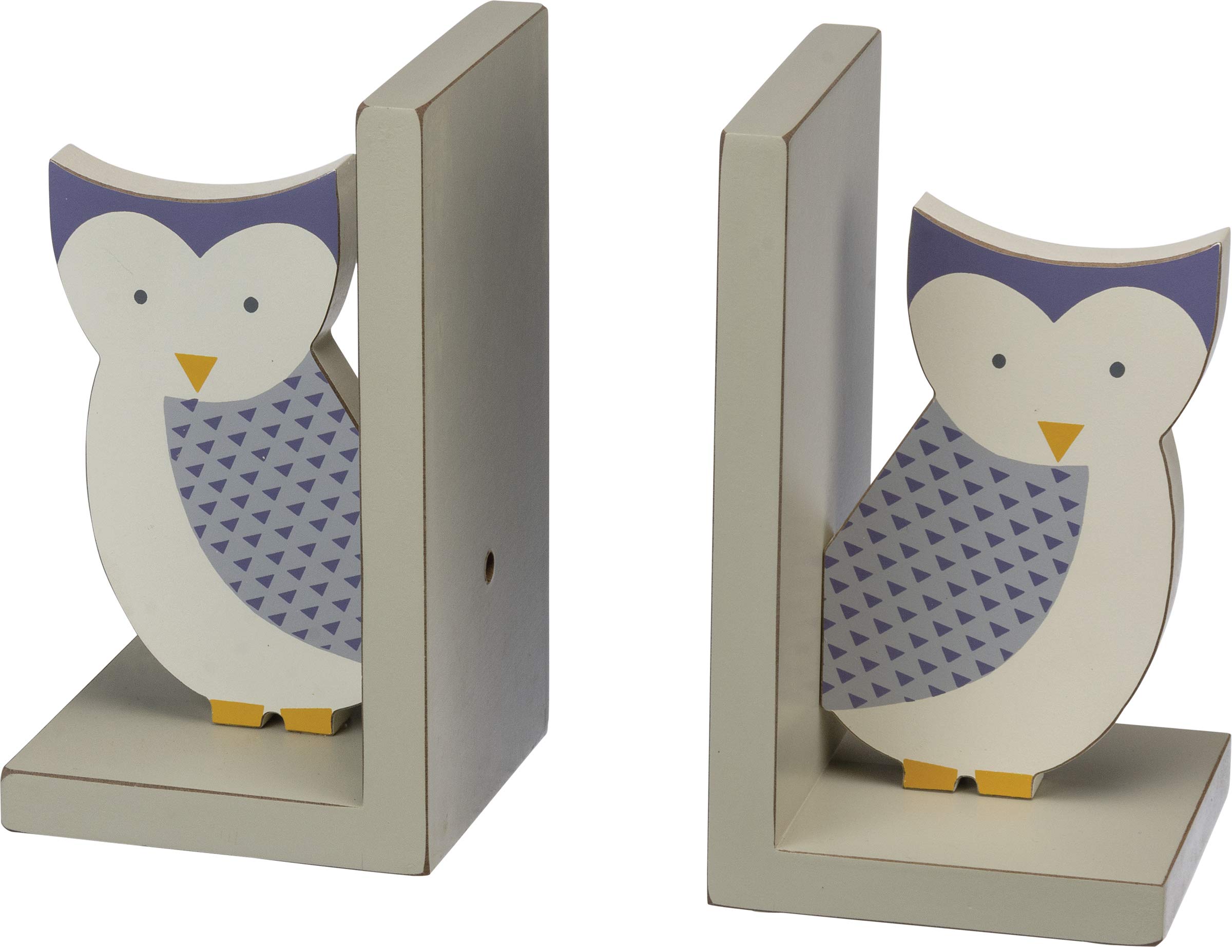 Primitives by Kathy 101922 Baby Wood Bookends, 4" x 7" x 4", Owl