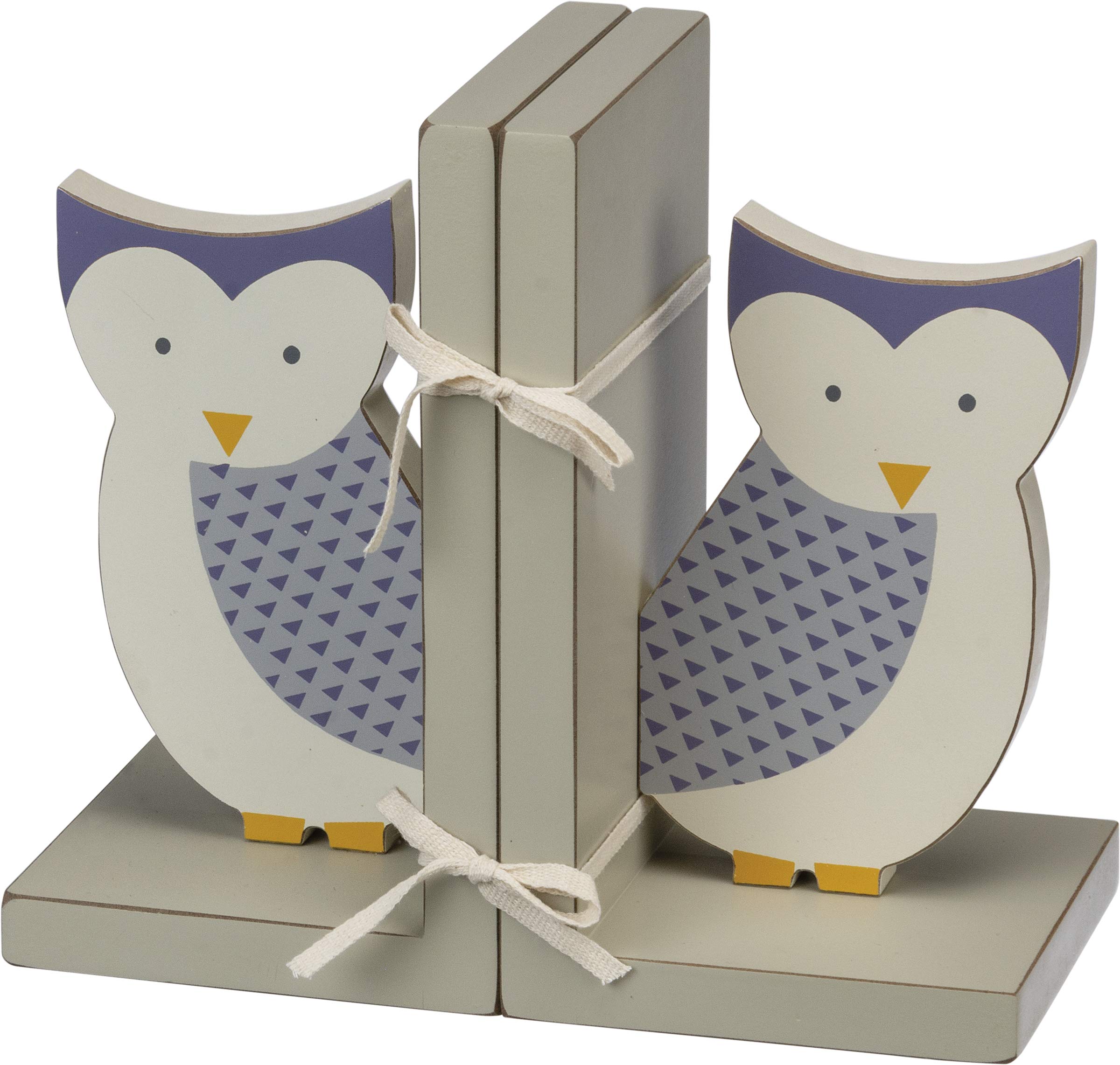 Primitives by Kathy 101922 Baby Wood Bookends, 4" x 7" x 4", Owl