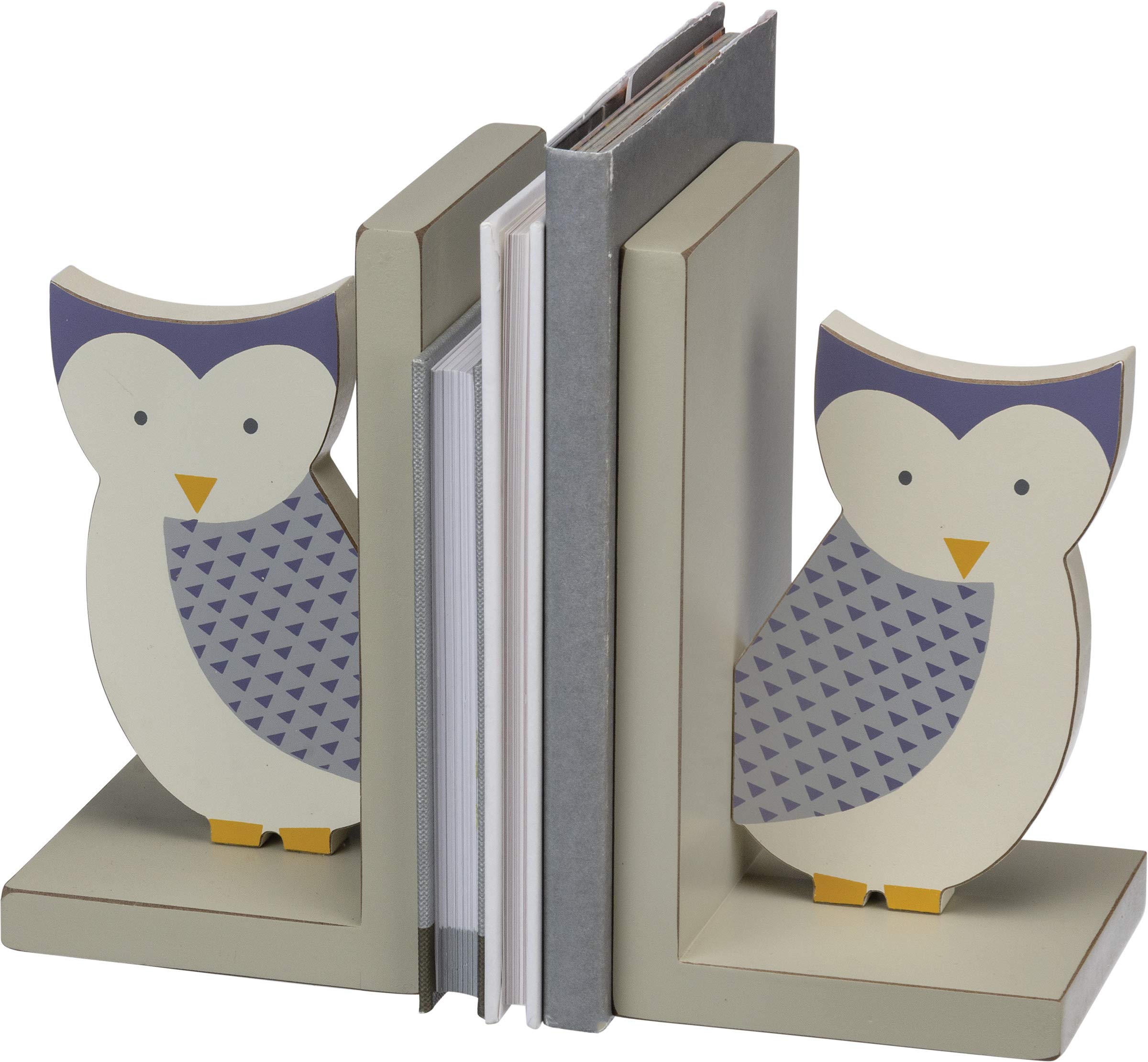 Primitives by Kathy 101922 Baby Wood Bookends, 4" x 7" x 4", Owl