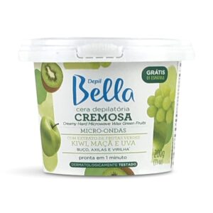 depil bella microwave creamy hard wax green fruits wax 200 grs