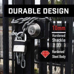 Crystal Vision Anti-Theft Loud 130db Alarm Lock Weather Proof Heavy Duty Multi Purpose (10mm)