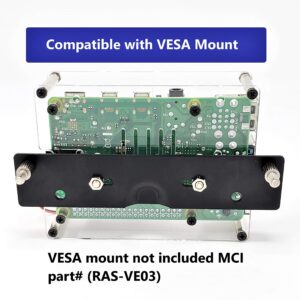 Micro Connectors Four (4) Layer Stackable Acrylic Raspberry Pi 3 Case for Model B B+ and Pi 4 Enclosure with Fan and Heatsinks - Clear (RAS-PCS46)