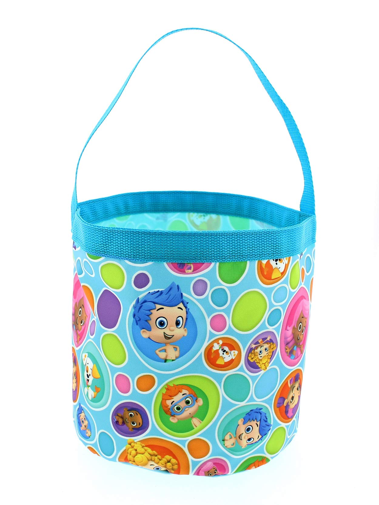 Bubble Guppies Boys Girls Collapsible Nylon Gift Basket Bucket Tote Bag (One Size, Blue)