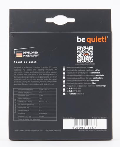 Be quiet! Pure Wings 2 120mm PWM high-Speed, BL081, Cooling Fan, Black