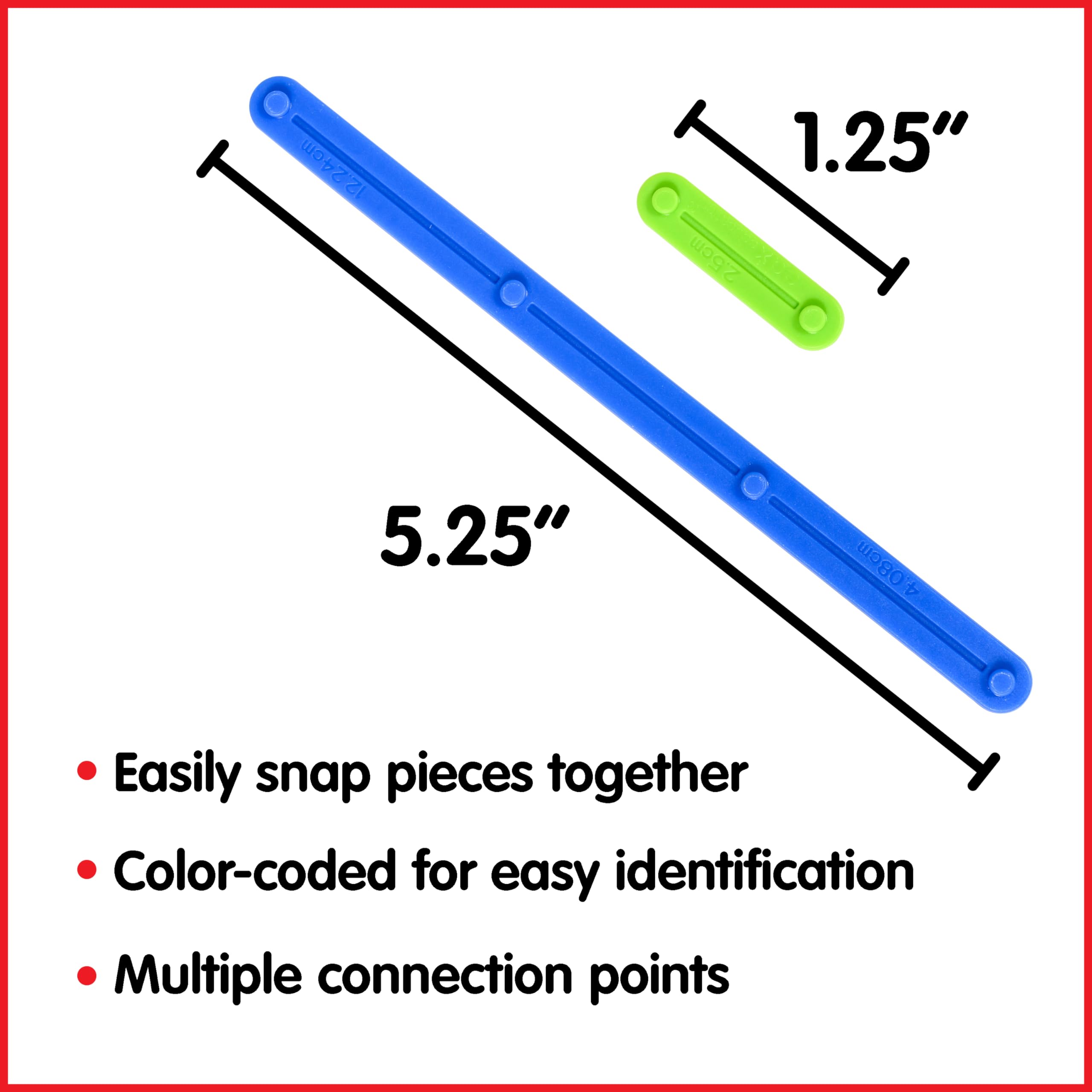 edxeducation - 21359 Junior GeoStix - Mini Jar Set of 160 - Geometric Construction Sticks - Build 2D Shapes and Pictures - Math Manipulative for Kids - Ages 3+