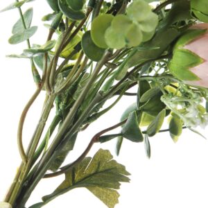 UUPP 2 Bundles Artificial Rose Baby Breath Gypsophila Flowers with Eucalyptus Leaves Bridal Wedding Bouquet for Home Wedding Party Decoration, 13.8 inches