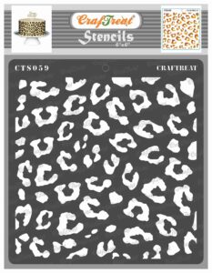 craftreat cheetah print stencil for crafts reusable - cheetah skin pattern stencil 6x6 inch - cake stencils & templates, leopard print stencils for furniture painting - animal skin stencils for cakes