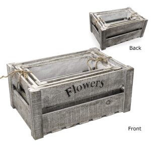 allgala 3-PC Set Wooden Boxes Planter Trough for Flower pots - Indoor Outdoor Decoration - Storage Display Boxes