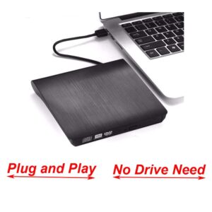 Xglysmyc USB 3.0 External CD/DVD Drive,Ultra-Thin Touch Portable High-Speed Data Transfer CD/DVD-RW Burner Player for Desktop Laptop Ultrabook Support Windows XP/7/8/10/Vista,Mac OS-Black