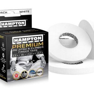 Hampton Adams (8 Pack) White Finger Tape - Athletic Tape | 0.3” x 45 Feet - for Rock Climbing, BJJ Jiu Jitsu, Grappling, Crossfit and Martial Arts