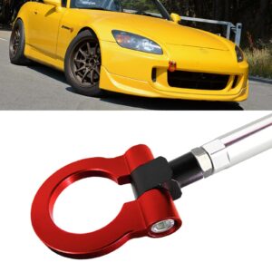 xotic tech jdm sport track racing style cnc aluminum screw-on tow hook front bumper compatible with honda s2000 2002-2009 & fit 2006-2008 or acura tl 2004-2008 (red)
