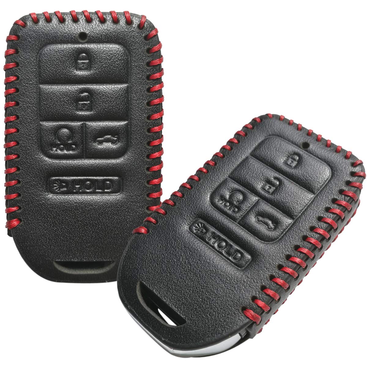 2Pcs Coolbestda Leather Keyless Remote Entry Cover Accessories Protector Holder Case for 2017 2018 2019 2020 2021 Honda Accord Civic CR-V CRV Pilot EX-L Touring Premium A2C81642600