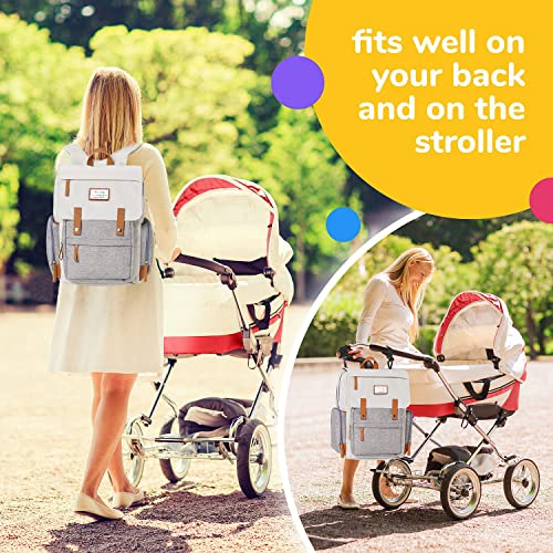 Diaper Bag Backpack Frank Mully Large Multifunction Travel Baby Bag for Mom Dad Cream White