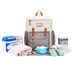 Diaper Bag Backpack Frank Mully Large Multifunction Travel Baby Bag for Mom Dad Cream White