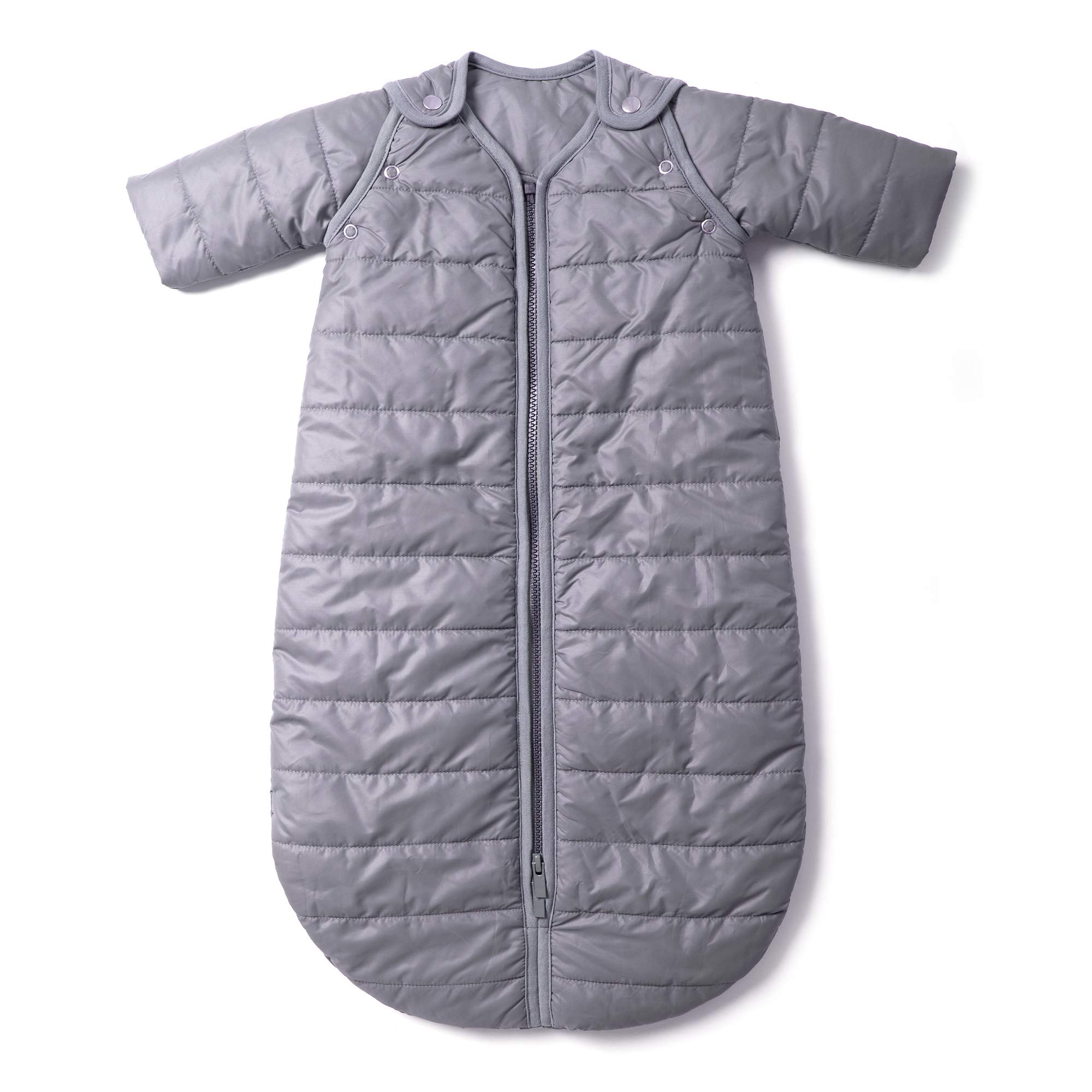 baby deedee Sleep Nest Travel Quilted Baby Sleeping Bag Sack with Sleeves, Gray Skies, Medium (6-18 Months)