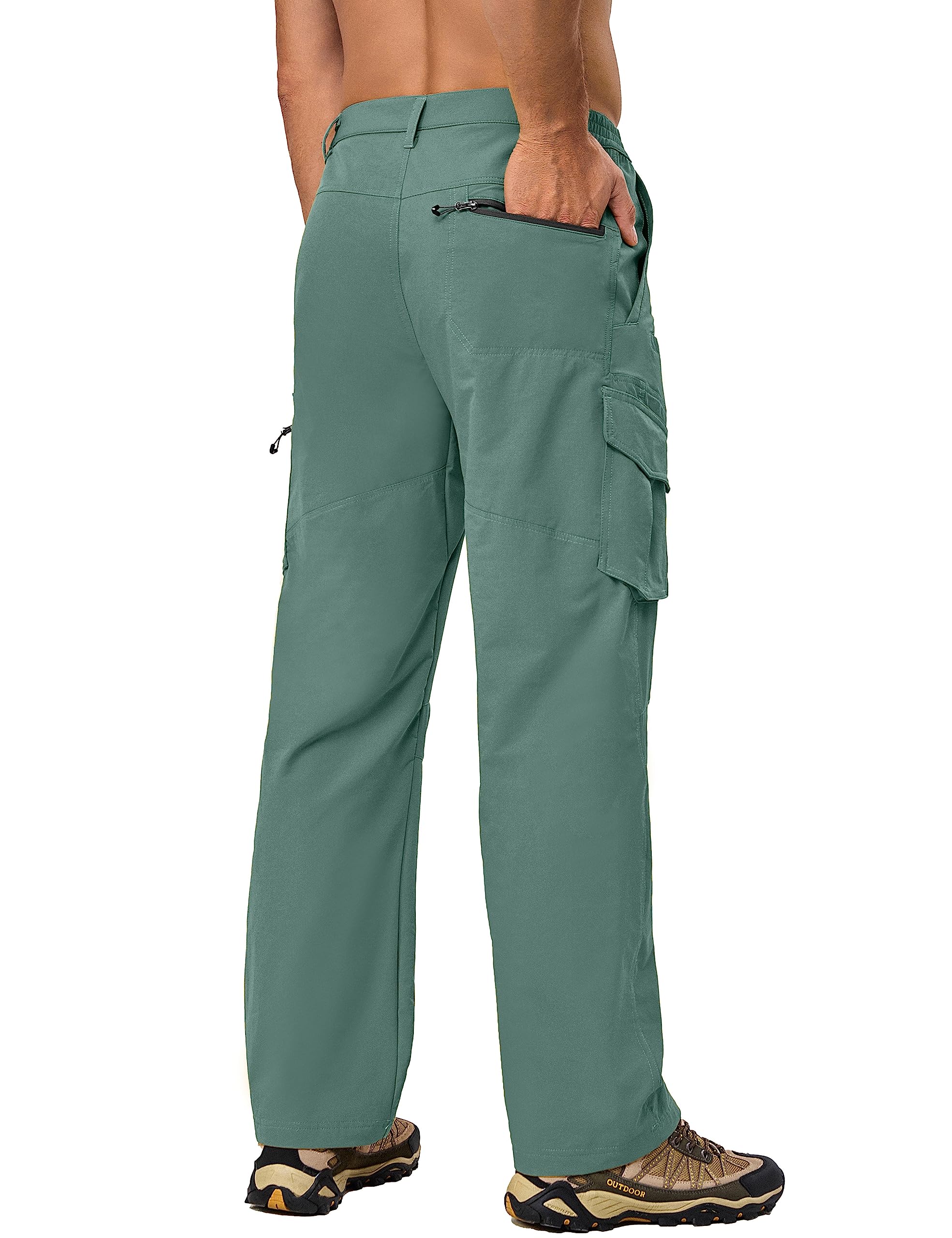 Little Donkey Andy Men's Quick Dry UPF 50+ Cargo Pants, Stretch Lightweight Outdoor Hiking Pants Sage S