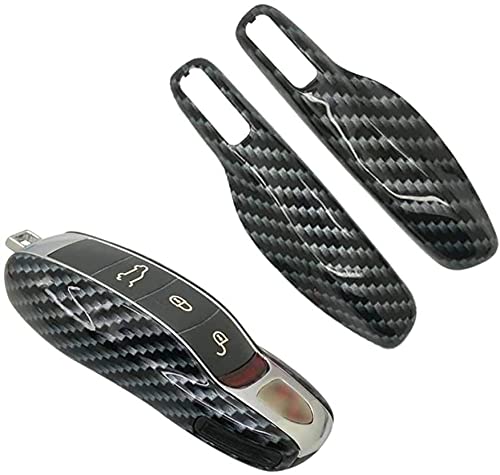 Ssrracing Gloss Carbon Fiber Pattern Hard Plastic Remote Key Protection Case Key Blade For Porsche Cayman Cayenne Carrera 911/997 Panamera 970 Boxster 981