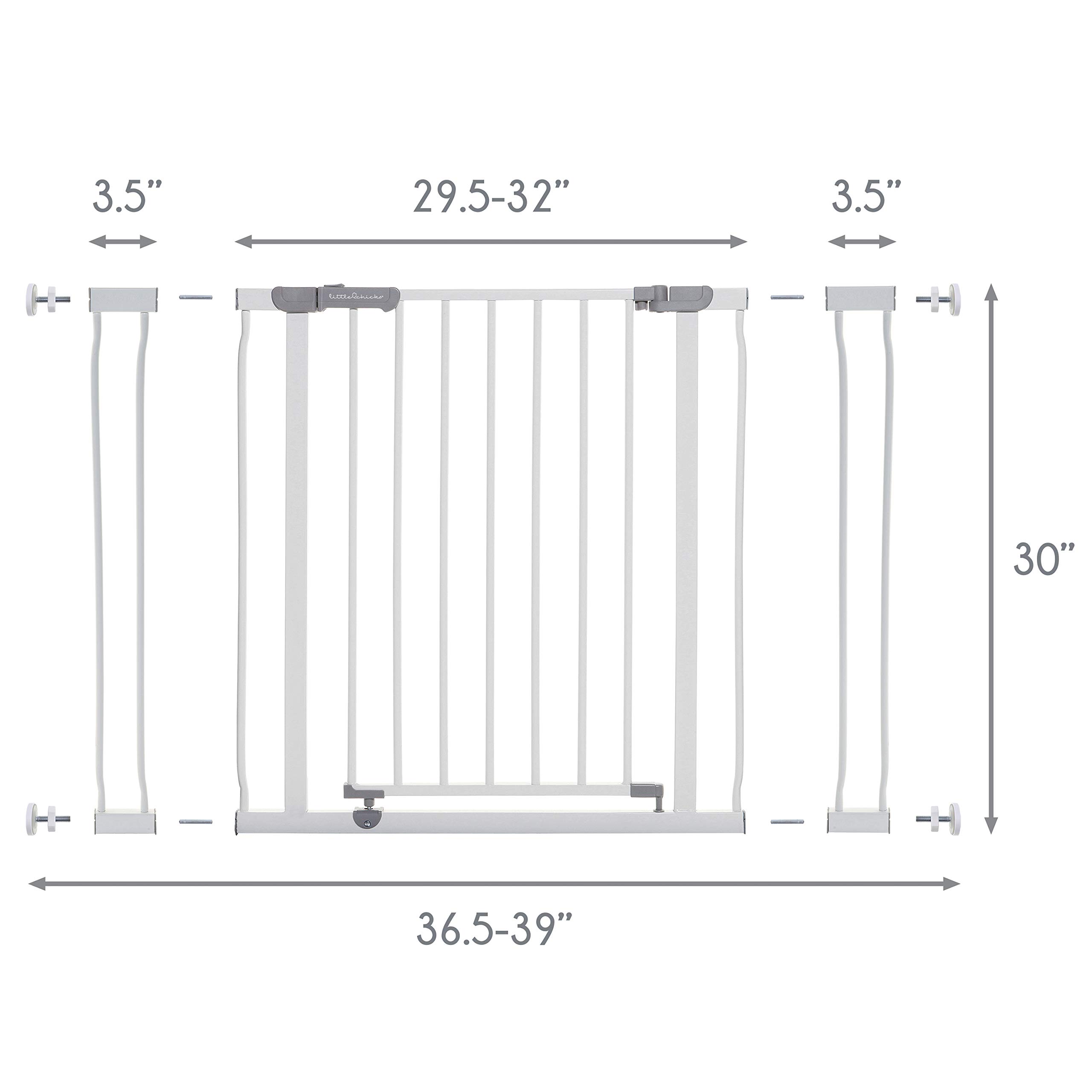 Little Chicks Winston Pressure Mounted Baby Safety Gate with Stay Open Feature, 29.5-39 inches -Model CK037