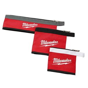 milwaukee multi-size (14 in, 8 in, 6 in) zipper tool bags in red (3-pack)