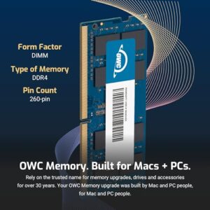 OWC 32GB (2 x 16GB) PC21300 DDR4 2666MHz 260pin SO-DIMMs Memory Ram Module, Compatible with Mac Mini 2018, iMac 2019 and up, and Compatible PCs, (OWC2666DDR4S32P)