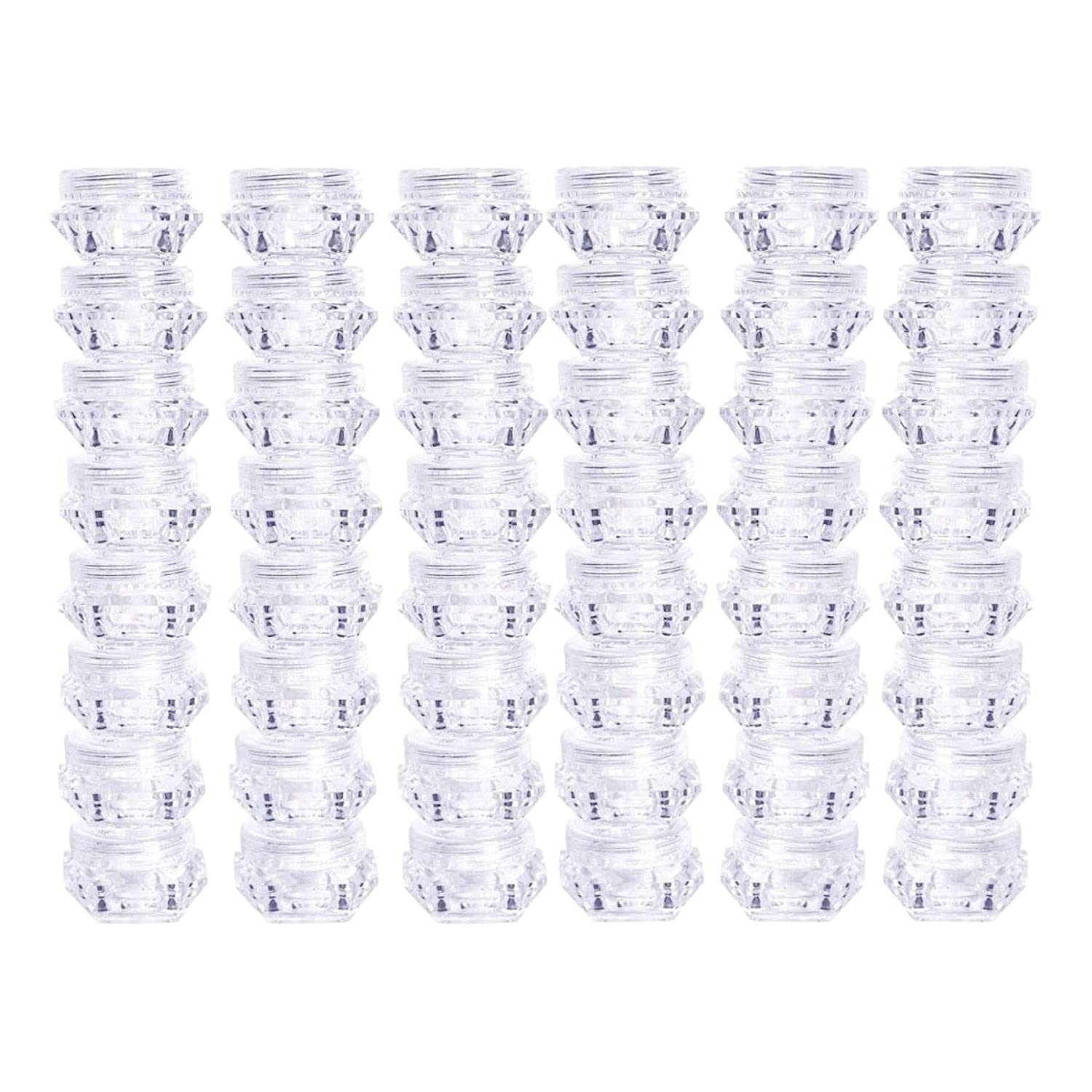 LIYAR 5g Cosmetic Jars Makeup Plastic Jars BPA FREE Samples Lip Balm Containers Empty Plastic Jars Cosmetic Containers Small Plastic Containers with Lids(Diamond Shaped,40 Pack)