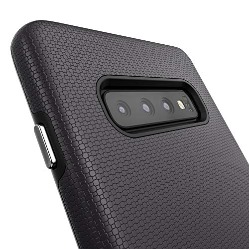 Crave Dual Guard Galaxy S10+ Case, 6.4-inch Shockproof Bumper Protection - Black