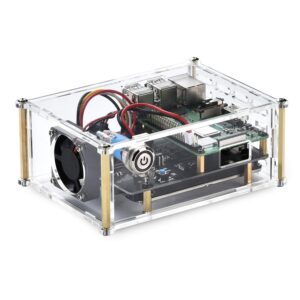 acrylic case with cooling fan for raspberry pi x820 v3.0 2.5" sata hdd/ssd shield expansion board kit
