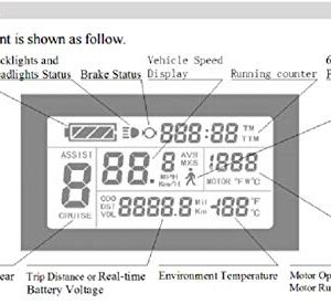 HALLOMOTOR Ebike 36V 48V 18MOSFET 45A 1500W Controller DC Sine Wave Reg Reverse Function Electric Bike+36V 48V LCD3 Display