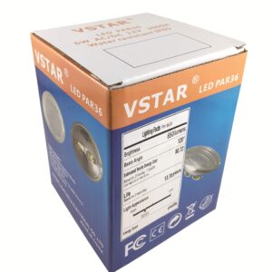 VSTAR LED PAR36 Bulb 6W 650-750lm(35W Halogen Equivalent),3000K Warm White,Water Resistant,Non-dimmable,4 Pack