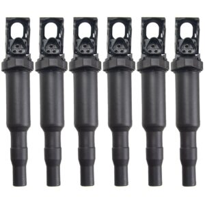 ignition coil pack set of 6 replaces oe# 0221504470, compatible with bmw 325i 328i 335i 525i 528i 530i 535i 545i 650i x3 x5 m5 m6 z4 mini cooper and more