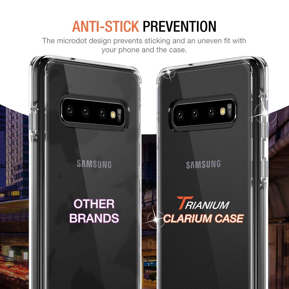 Trianium Clarium Case Designed for Galaxy S10 Case (2019) - Clear TPU Cushion/Hybrid Rigid Back Plate/Reinforced Corner Protection Cover for Samsung Galaxy S 10 Phone (PowerShare Compatible)