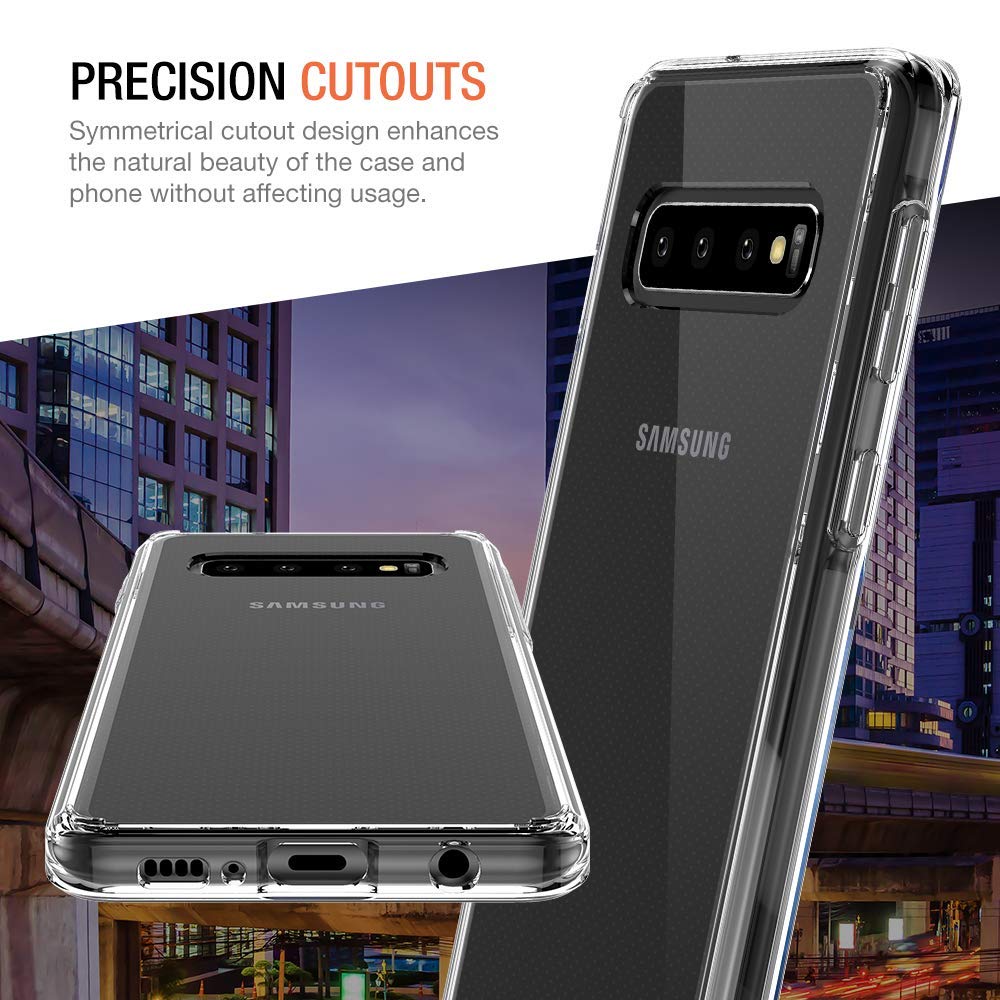 Trianium Clarium Case Designed for Galaxy S10 Case (2019) - Clear TPU Cushion/Hybrid Rigid Back Plate/Reinforced Corner Protection Cover for Samsung Galaxy S 10 Phone (PowerShare Compatible)