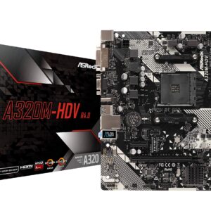 ASRock AMD Ryzen AM4 Compatible with A320 Chip MicroATX Motherboard A320M-HDV R4.0