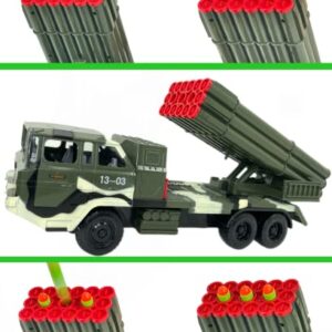 Big Daddy Military Missile Transport Army Truck Defence System 18 Long Range Missile Jungle Camouflage Toy Truck