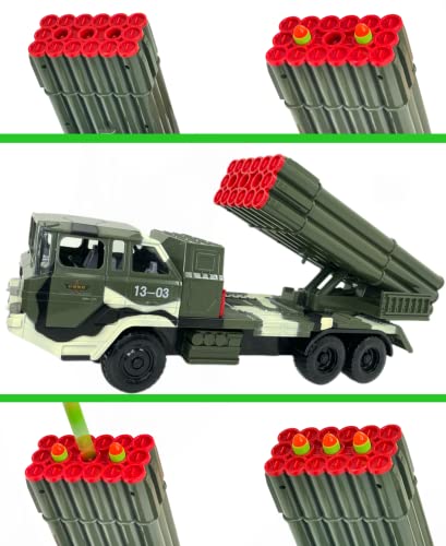 Big Daddy Military Missile Transport Army Truck Defence System 18 Long Range Missile Jungle Camouflage Toy Truck