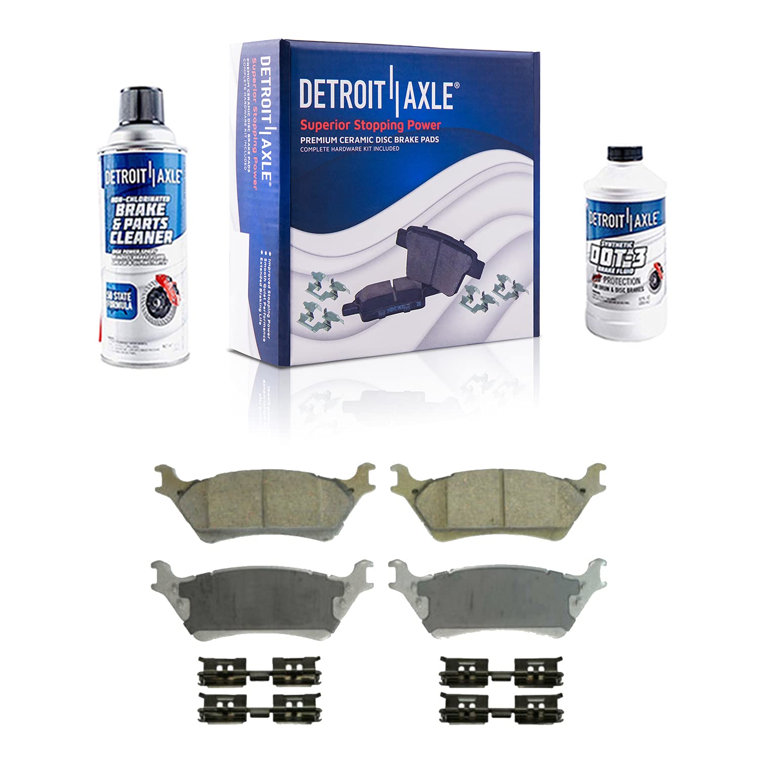 Detroit Axle - 6 Lugs Brake Kit for 12-20 Ford F-150 [with Manual Parking Brake] Ceramic Brakes Pads 2012 2013 2014 2015 2016 2017 2018 2019 2020: 13.78'' inch Front and 13.70'' inch Rear Brake Rotors