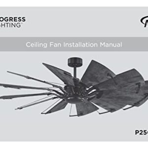 Progress Lighting P250000-081 Springer Ceiling Fans, 60 in, Nickel