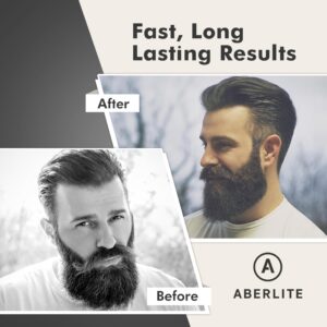 Aberlite EDC - Premium Beard Straightener Brush for Men - Professional Straightening Tool Heated Comb - Beard Kits for Men - Beard Kits Gift Sets Men - Beard Grooming Kit for Men Gift Set (Black)